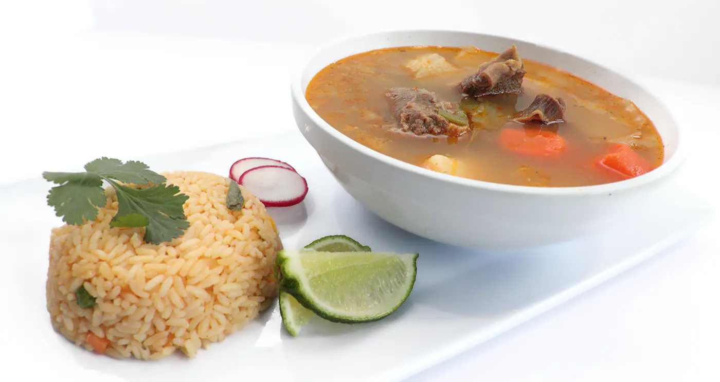 Sopa de res (beef soup) at Los Pinos Chelsea