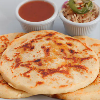 Pupusas at Los Pinos Chelsea MA